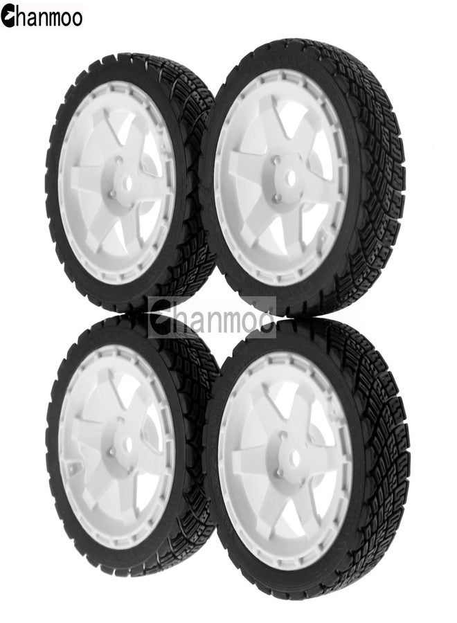 Chanmoo 1/10 Rally Tires and Plastic Drift Wheels 12mm Hex RC On Road Tyres for 1:10 Scale Street Car Tamiya TT01 TT02 XV01 TA06 A959 PTG2 144001 HPI KYOSHO HSP PTG2 Traxxas 4PCS - Image 4